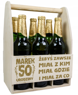 Prípad nosič na pivo s narodeninovú rytie