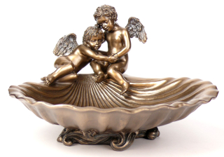 Darček na Valentína - Krásna škrupina patera s anjelom Angels