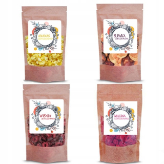 Sušené ovocie - Śliwka Cherry Raspberry Ananás Lyofilizovaný Set