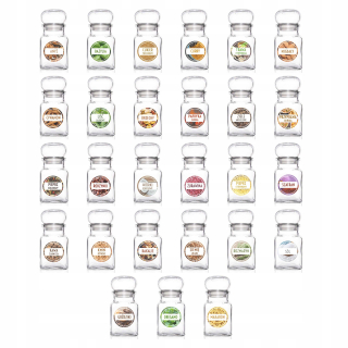 Spice Jars 27 ks + Štítky 150ks Z6