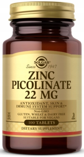 SOLGAR ZINCOLINÁT 22mg 100t ZINOK PICOLI ZINOK