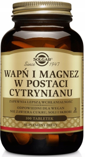 SOLÁRNY VÁPNIK A HORČÍK VO FORME CITRÁTU 100t