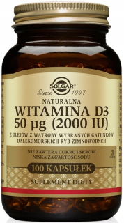 Solgar Vitamín D3 50 MCG 2000IU 100K Odolnosť