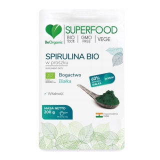 Spirulina Bio v superfood prášok 200g Beorganic