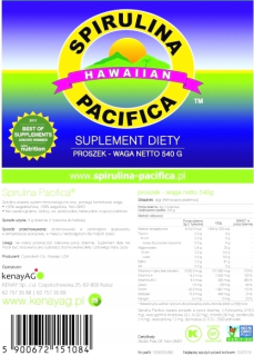 Spirulina Hawaiian Pacifica 500 mg 540 gram