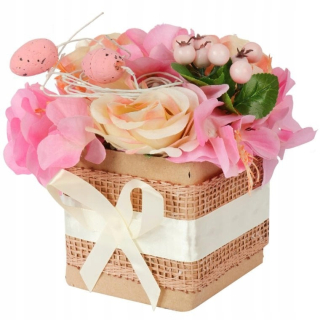Veľkonočná dekorácia - Veľkonočná čela čela Fower Box Pink Light