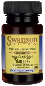 Swanson Vitamín K2 Prírodné 200mcg, 30SGELS.
