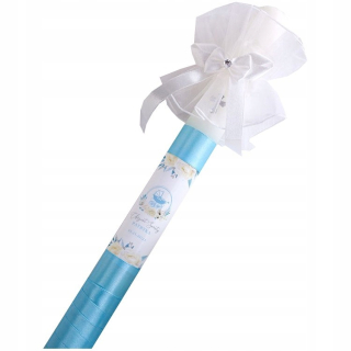 Doplnky na krst - Krstová sviečka s menom Blue Angel