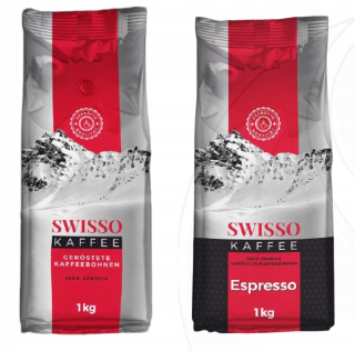 Zrnková káva - Swisso Kaffee + espresso Swisso Kaffee 100% Arabica