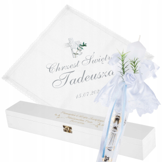 Doplnky na krst - Svätá krst Sviečka so sivou personalizáciou