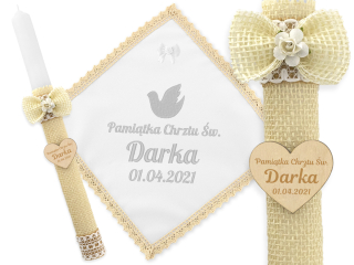 Doplnky na krst - Krstné rúcho a sviečka krst meno dátum VÝŠIVKA
