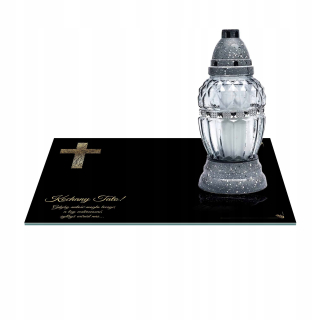 Vysoký stojan pre sviečku temperované sklo 30 x 20 x 0,5 cm