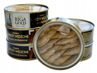 Údené rozptys v rastlinnom oleji 6x240g Riga Gold