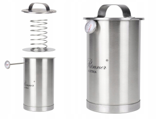 Hook 1.5L oceľ + teplomer + vrecká 20ks
