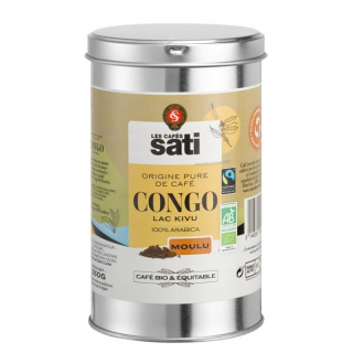Káva mletá - Sati Kongo Lac Kivu Bio 250g mleté kávy v plechovke
