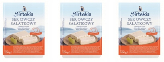 Ovčí šalátový syr Sirtakis, 3 ks, každý po 200 g.
