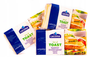 Syrové žlté roztavené toast plátky mlieko