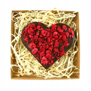 Srdce z tmavej čokolády z maliny a chilli 100g