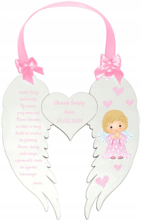 Doplnky na krst - Angel Wings, krst suvenír s modlitbou U501