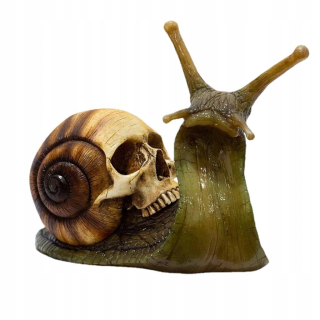 Halloween - Slimáka lebka socha gotická dekorácia živici
