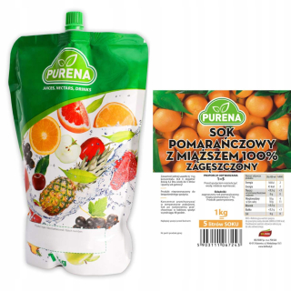 Pomarančový džús s pulp100% zag. Purena 5L / 1KG