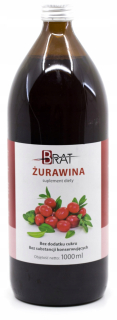 Brusnicová šťava 1000ml PRÍRODNÁ bez cukru
