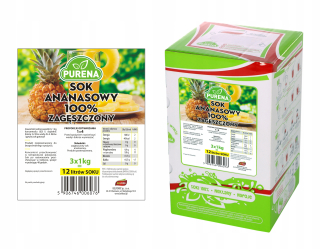 Ananásová šťava 100% (zahustená) Purena 12L / 3KG
