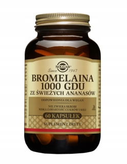 Spaľovač tuku - Solgar, Bromelain 1000 GDU z ananásu, 60 viečok