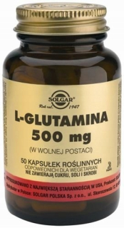 Aminokyseliny - Solgar L-glutamín 500mg 50 kapsúl