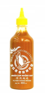 Japonska kuchyňa - Žltá chilli omáčka Sriracha 455 ml - veľmi horká (cca