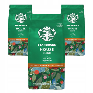 Káva mletá -  Starbucks House Blend Pečená káva Melona 3x 200 g