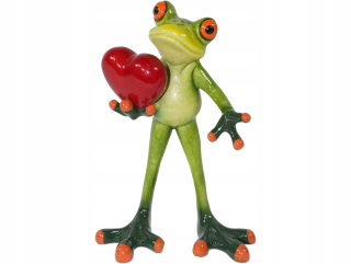 Darček na Valentína - Figúrka Frog Red Heart Dekorácie darček 14 cm