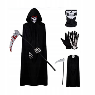 Halloween - Oblečenie smrti Halloween Kostucha set 4 ks