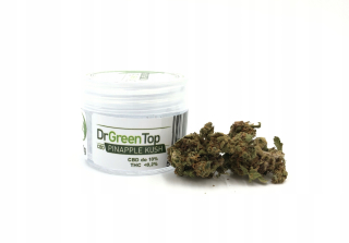 CBD - CBD sušené <10% Pinapple Kush MARIHUANA Zelený vrch