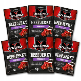 Sušené hovädzie hovädzie mäso Jerky Teryiaki 6x70g sada