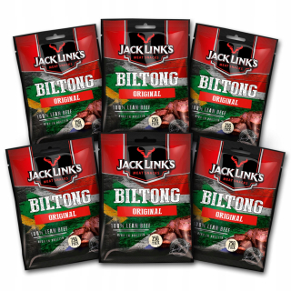 Sušené hovädzie mäso Biltong Original 6x25g sada