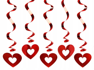 Darček na Valentína - Świders Red Hearts Ozdobil Valentín 5 ks