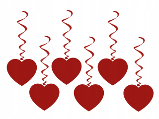 Darček na Valentína - Valentínske srdcia 75 cm Valentín 6 ks