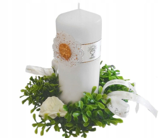 Prvé sväté prijímanie - Sviečka na prijímanie deco mariage 15 cm biela