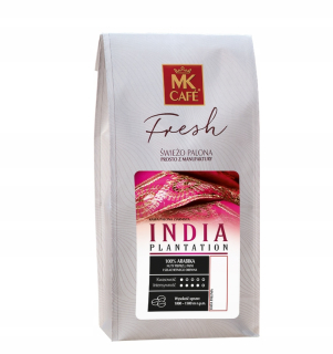 Zrnková káva -  Čerstvo pečené kávové granulárne MK Fresh India 1KG