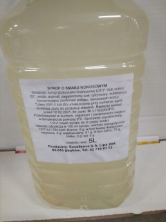 Stravovací sirup s 5l kokosový príchuť