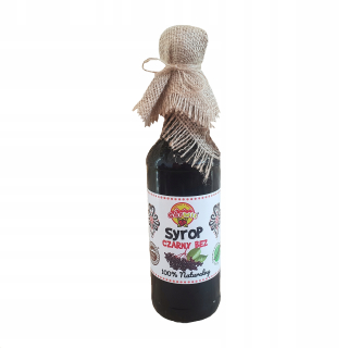 Šťavový čierny sirup bez 100% prírodnej konzervácie.