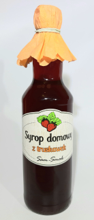 Jahodový sirup, vyrobený z jahôd, domáci, objem 500ml