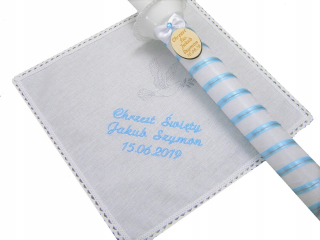 Doplnky na krst - Vyšívanie krstov na sviečky rúcho