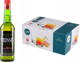Poháre na whisky 6 ks + WHISKY 0% 0,7l