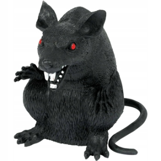 Halloween - Umelý potkan 18 cm myši Halloween čierny hlodavca