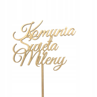 Prvé sväté prijímanie - Topper nápis pre koláčové prijímanie sviatočných dekorácií Názov