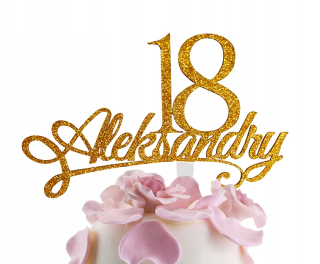Topper na tortu 18 Stka Glitter Kol Personalizácia!