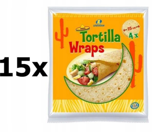 Mexická kuchyňa - Pšeničná tortilla zábaly 25cm 4 ks Lewiatan 15x 240g