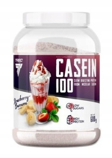 Proteín - TREC CASEIN 100 kazeínový proteín 600g Jahoda